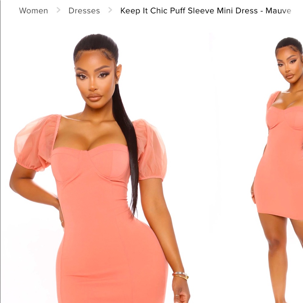 Keep It Chic Puff Sleeve Mini Dress - Mauve